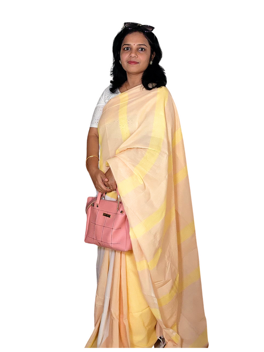 Beige | Cotton Handloom Saree