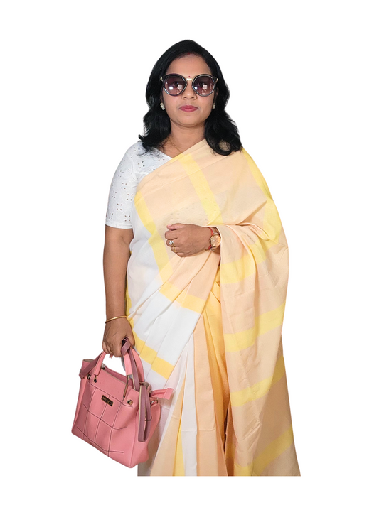 Beige | Cotton Handloom Saree