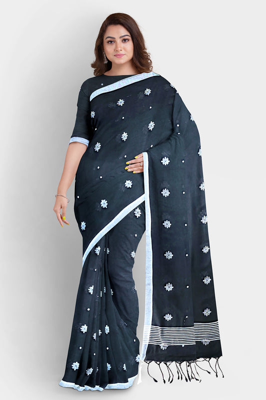 Black | Cotton Handloom Saree