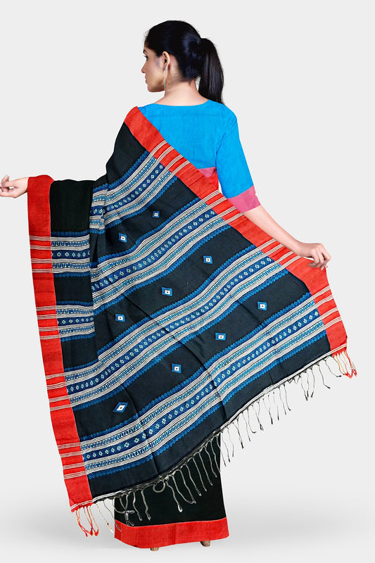 Black | Cotton Handloom Saree