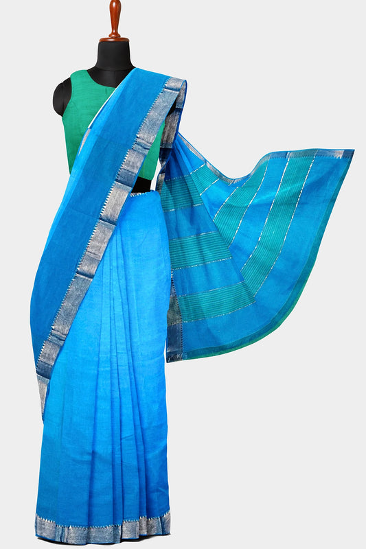 Blue | Mangalagiri Cotton Handloom Saree