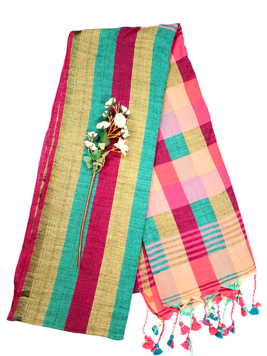 Multi Color | Khadi cotton Saree