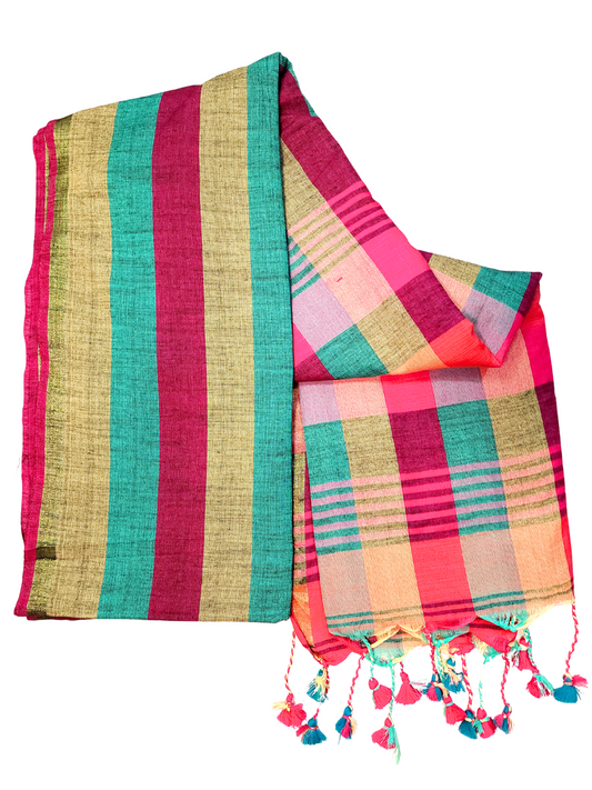 Multi Color | Khadi cotton Saree