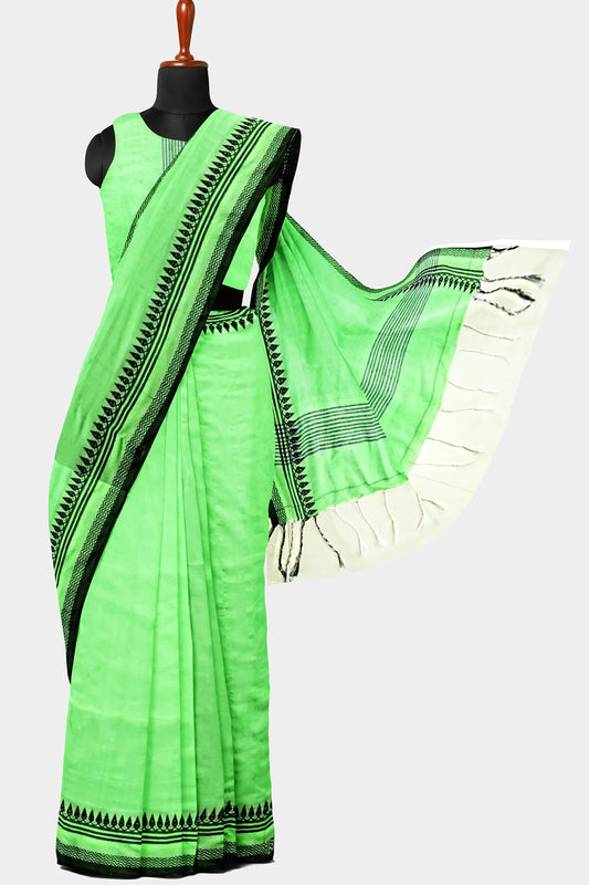 Light Green | Cotton Handloom Saree