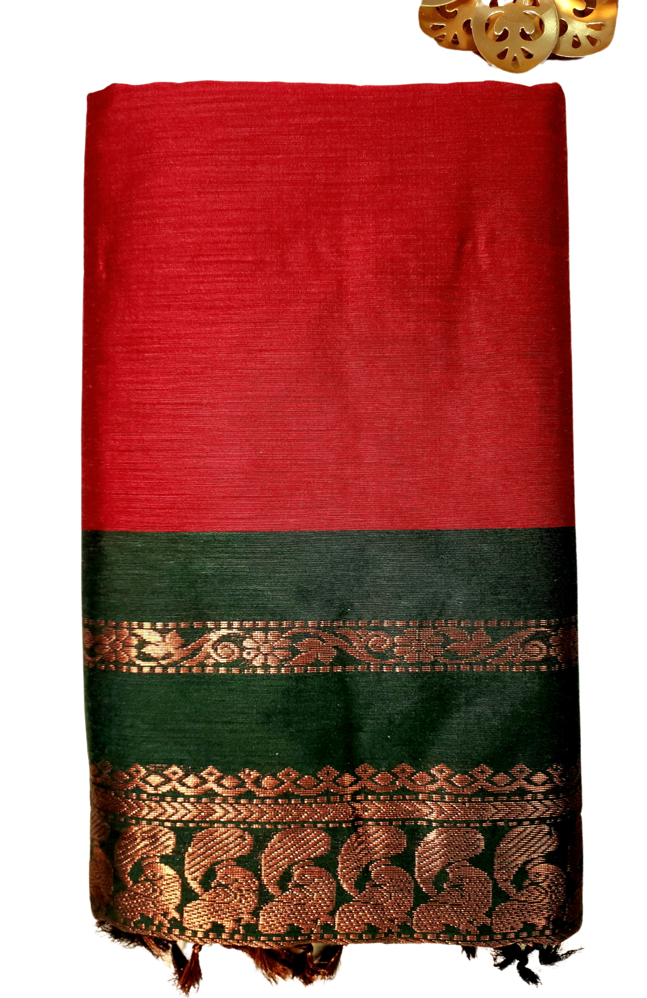 Plain Lace Work Silk Saree (Gargi Red), Dry clean at Rs 219/piece