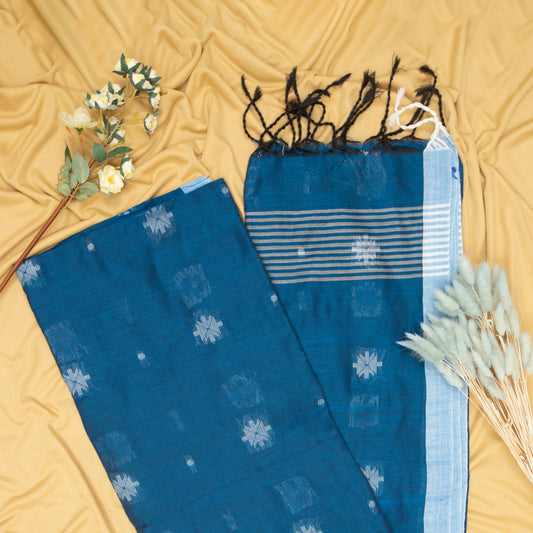 Navy blue | Cotton Handloom Saree