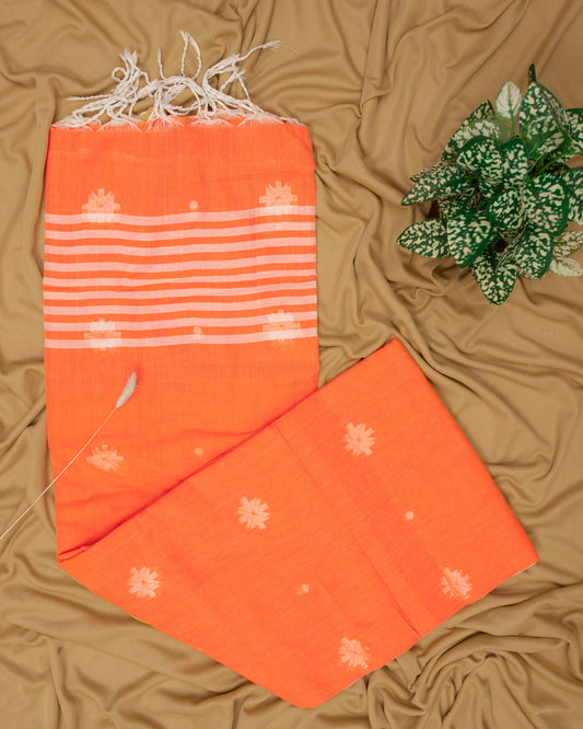 Orange | Cotton Handloom Saree