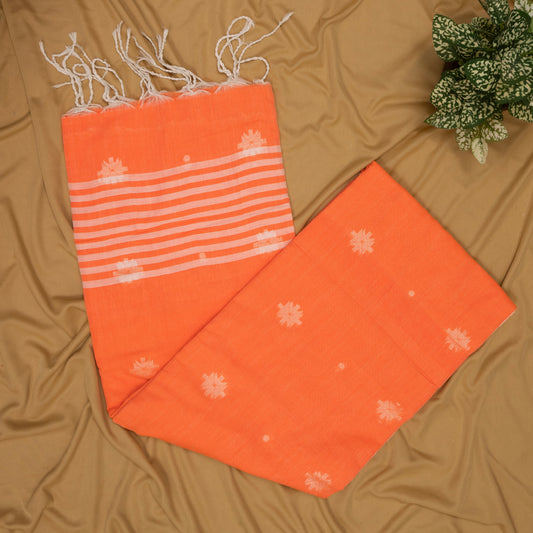 Orange | Cotton Handloom Saree