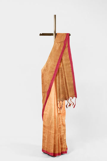 Light Orange | Tissue Cotton Handloom Saree