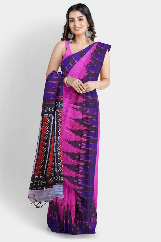 Magenta | Sambalpuri Cotton Handloom Saree