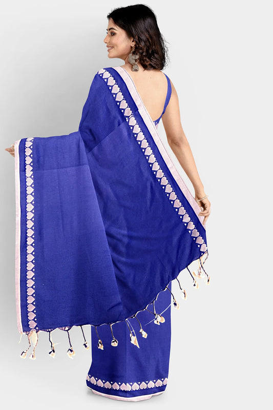 Navy Blue | Cotton Handloom Saree