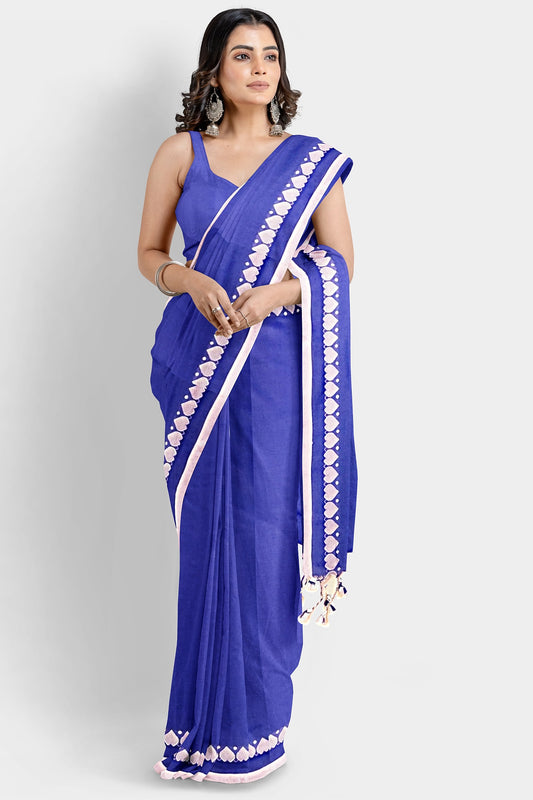 Navy Blue | Cotton Handloom Saree