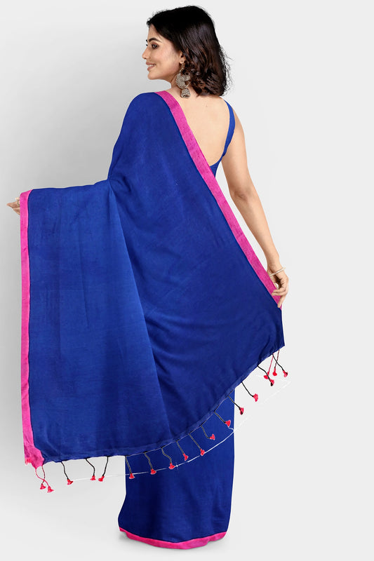 Navy Blue | Cotton Handloom Saree