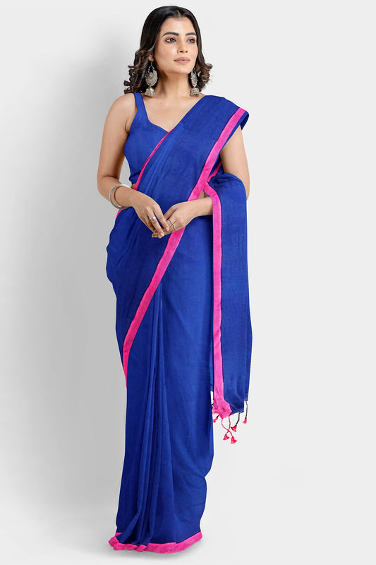 Navy Blue | Cotton Handloom Saree