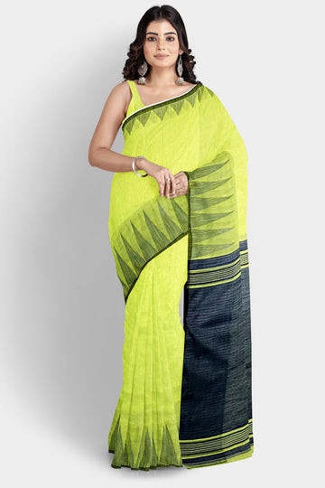 Lime Green | Cotton Silk Handloom Saree