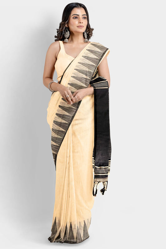 Beige | Khadi Silk Handloom Saree