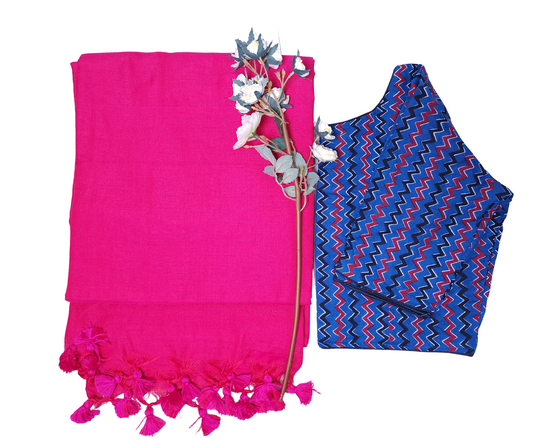 Fuchsia | Khadi Cotton Saree