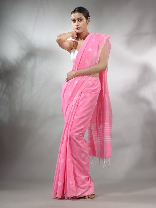 Pink | Cotton Handloom Saree