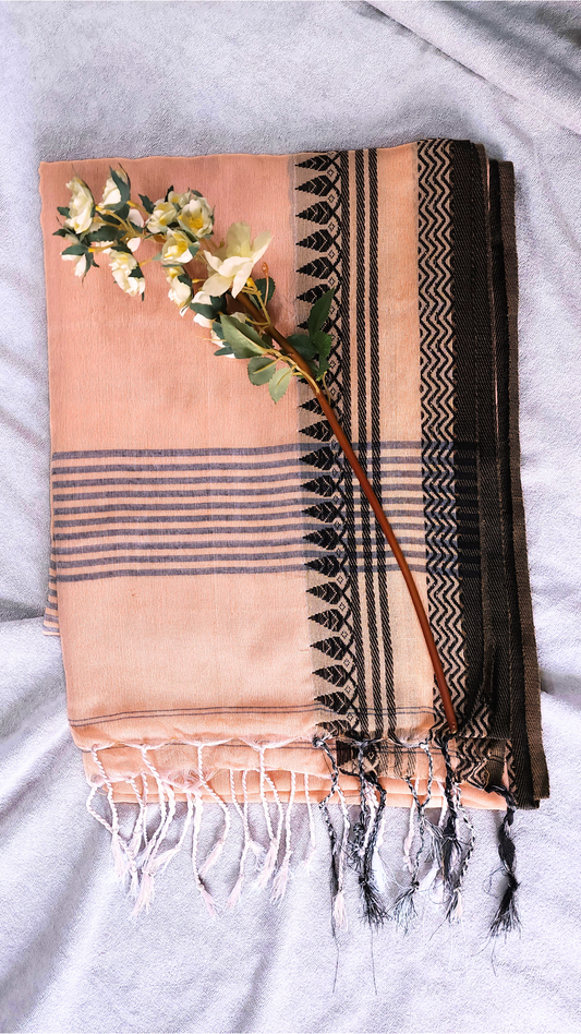 Peach | Cotton Handloom Saree