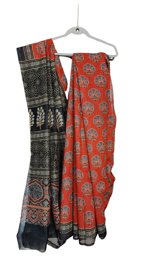 Red | Munar Cotton Printed Saree